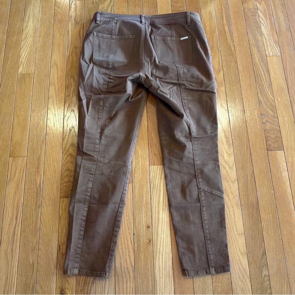 2 Pairs White House Black Market WHBM Skimmer Dark Red Rust & Brown Pants Sz 6 - Picture 5 of 9